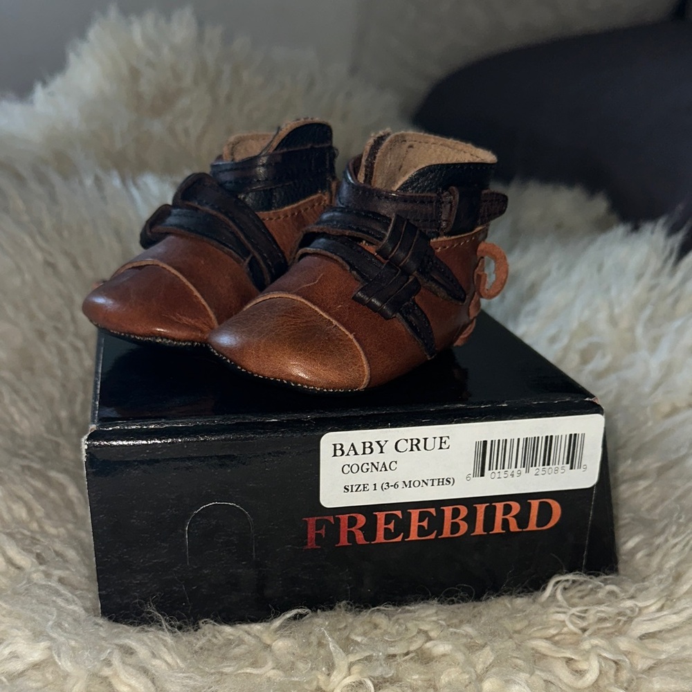 Freebird Baby Shoes Crue Boots, Cognac Brown EUC